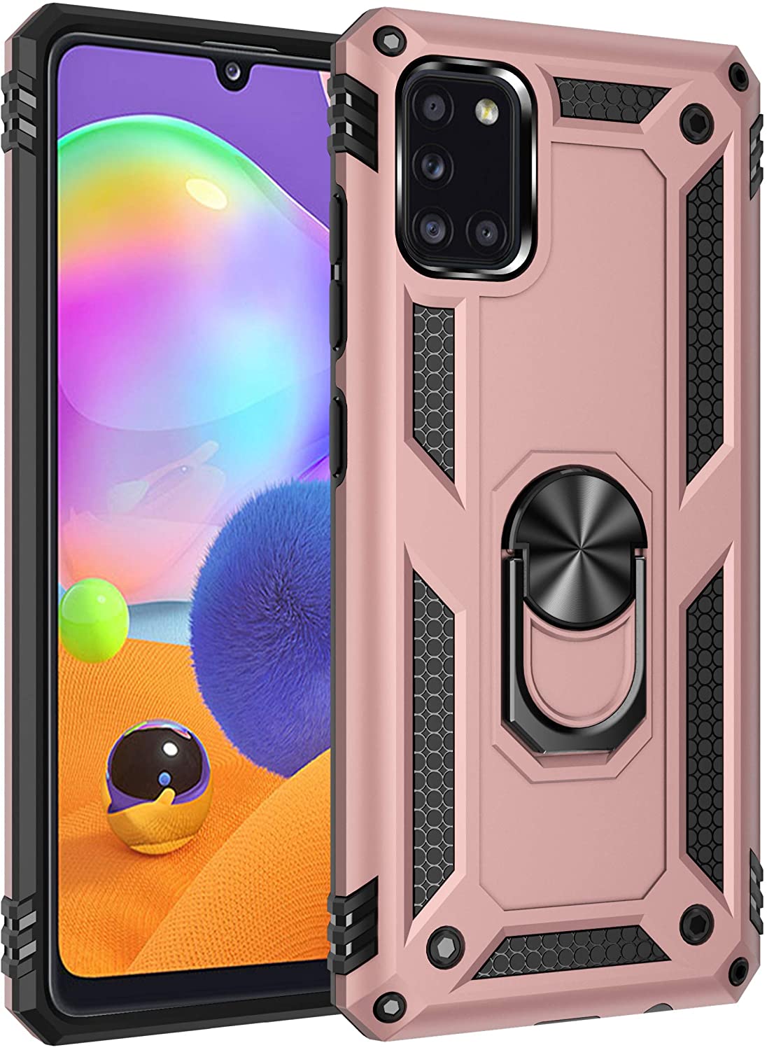 Protectores para celular  para Samsung  A31 Funda reforzada con anillo v2 Cobre